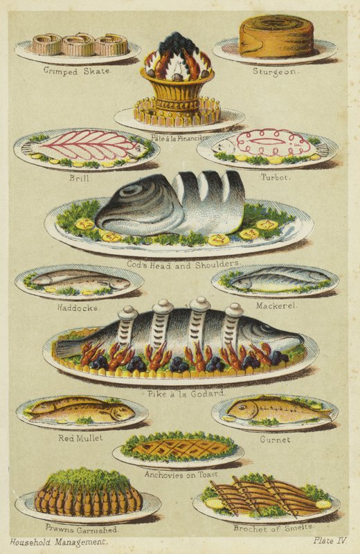 Meeresfrüchte- und Fischgerichte von English School
