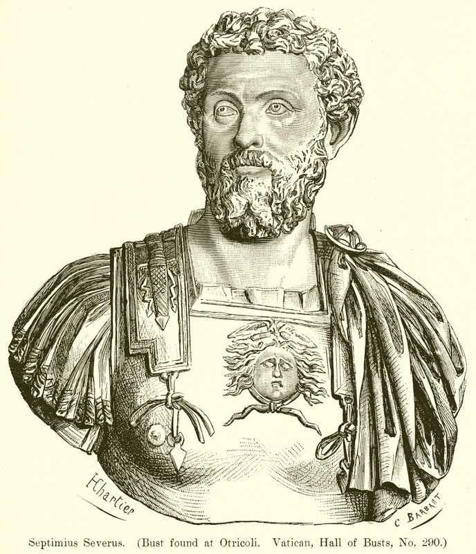 Septimius Severus (Büste gefunden in Otricoli. Vatikan, Halle der Büsten, Nr. 290) von English School