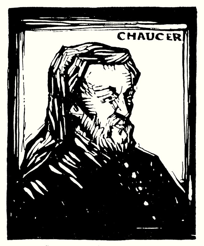 Silhouettenporträt, Geoffrey Chaucer von English School