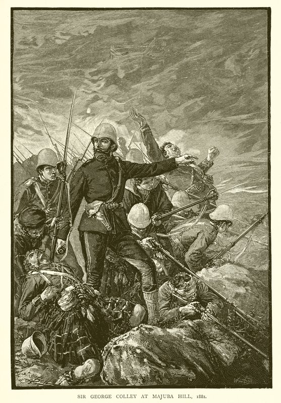 Sir George Colley am Majuba Hill, 1881 von English School