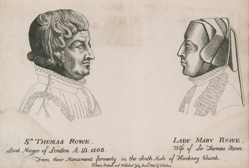 Sir Thomas Rowe, Lord Mayor von London 1568, und Lady Mary Rowe von English School