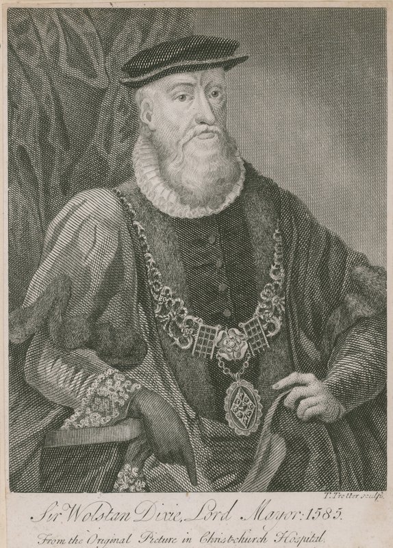 Sir Wolstan Dixie, Lord Mayor von London, 1585 von English School