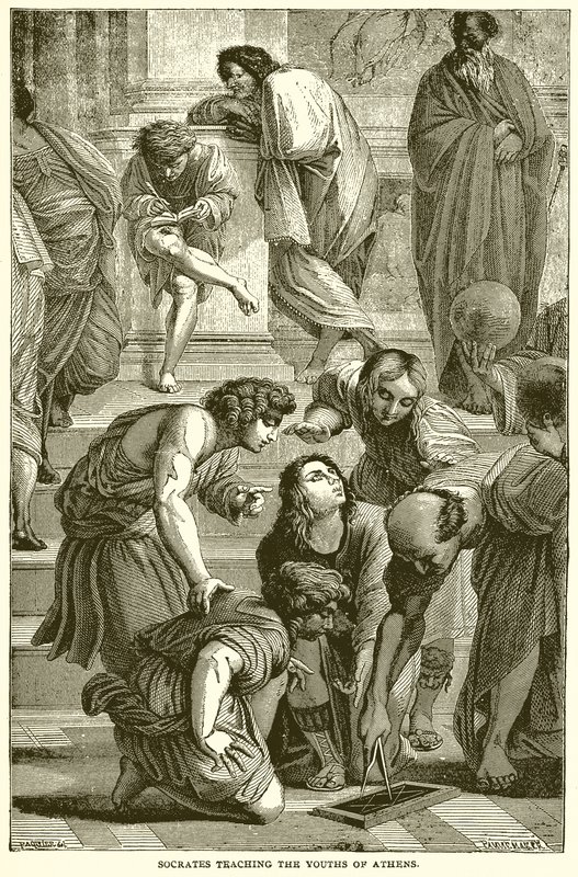 Sokrates lehrt die Jugend von Athen von English School