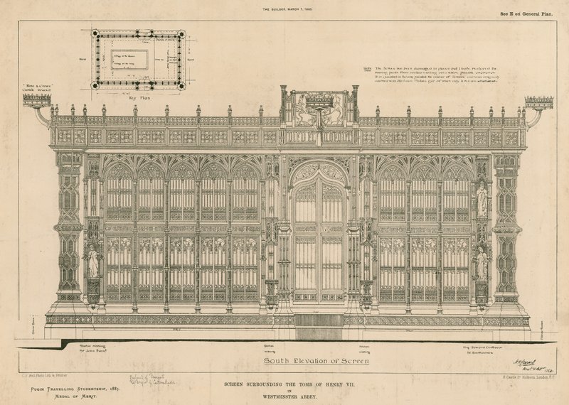 Südansicht des Bildschirms um das Grab von König Heinrich VII. von English School
