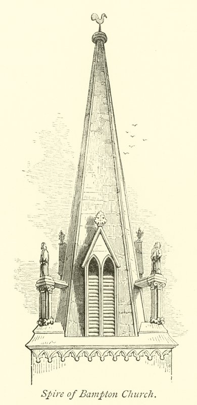 Turm der Bampton Kirche von English School
