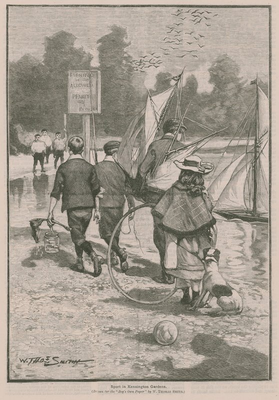Sport in den Kensington Gardens, London von English School