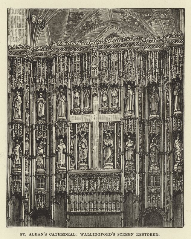 St Albans Kathedrale, Wallingfords Schirm restauriert von English School
