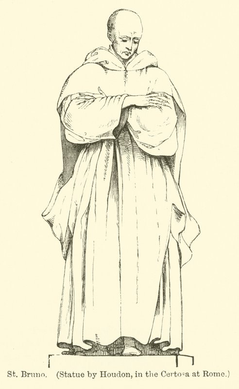St. Bruno, Statue von Houdon, in der Certosa in Rom (Gravur) von English School