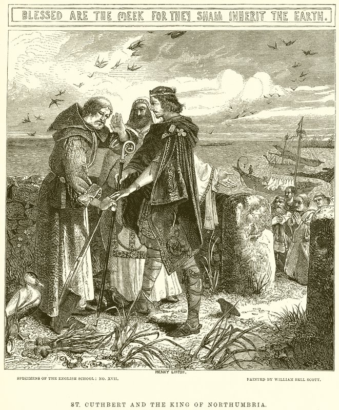 St. Cuthbert und der König von Northumbria von English School