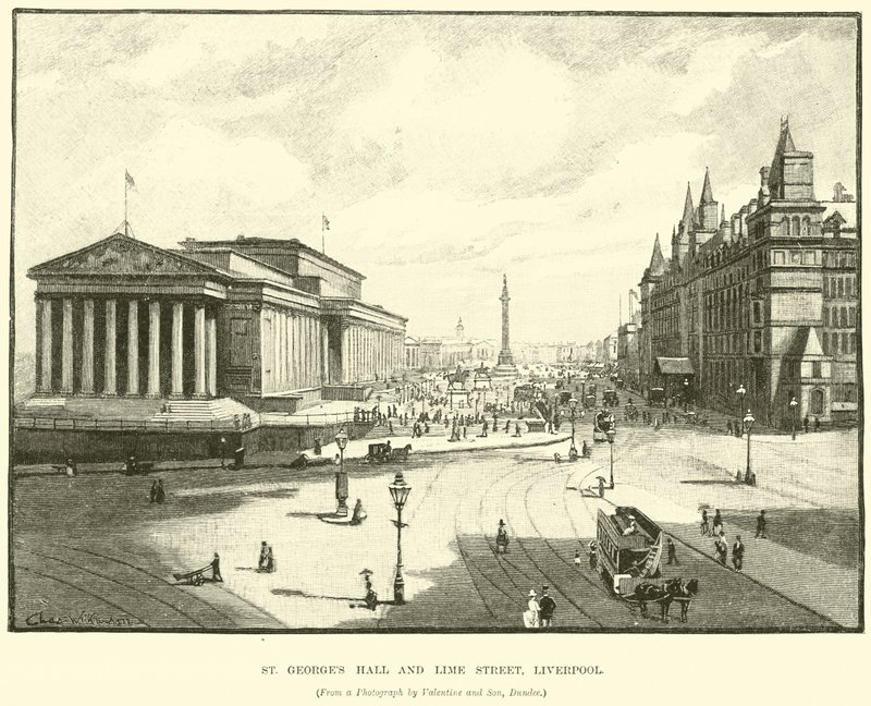 St. Georges Halle und Lime Street, Liverpool von English School