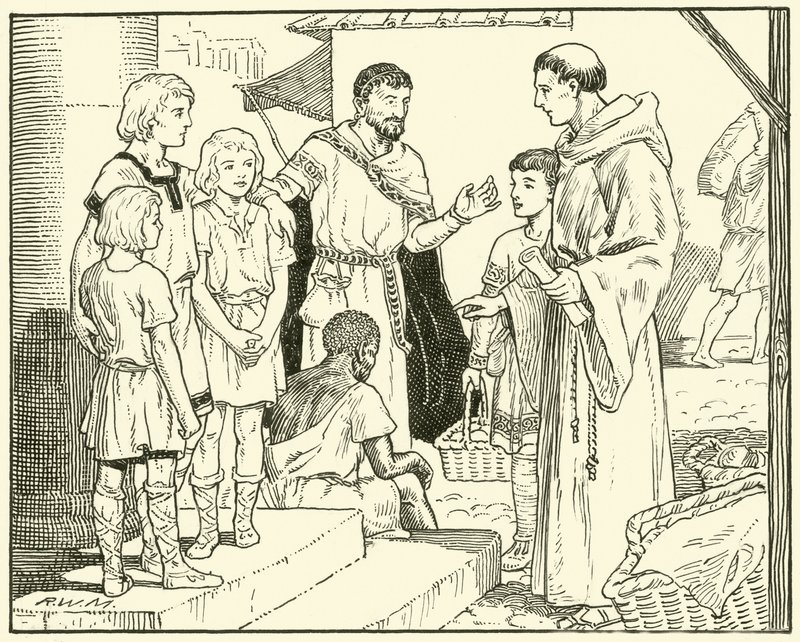 St. Gregor und die englischen Sklaven von English School
