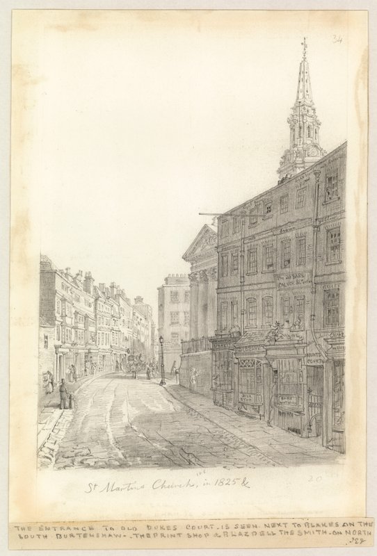 St. Martins Kirche im Jahr 1825 von English School