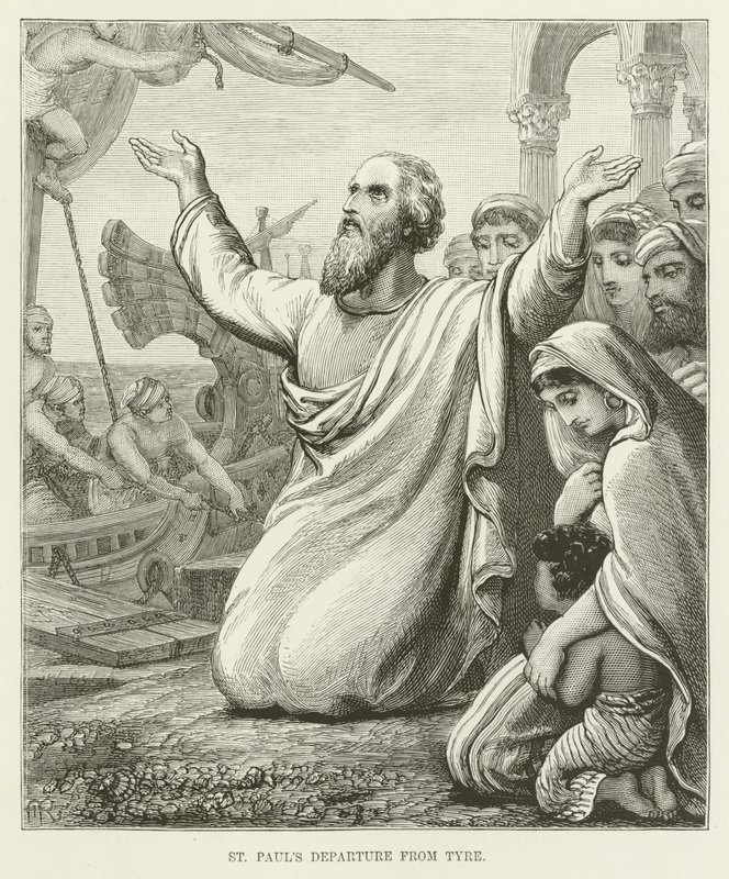 Die Abreise des Heiligen Paulus aus Tyrus von English School