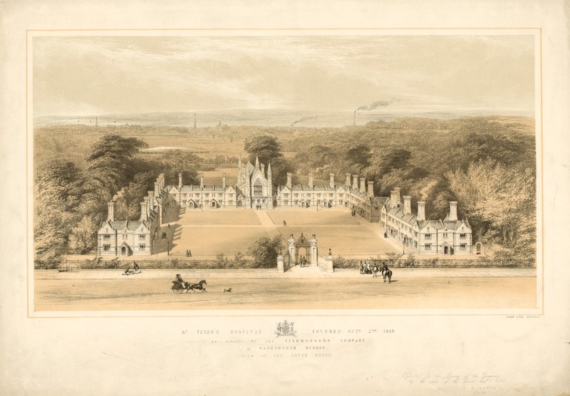 St. Peters Hospital, gegründet am 2. Oktober 1618, wieder aufgebaut von der Fishmongers Company in Wandsworth, Surrey von English School