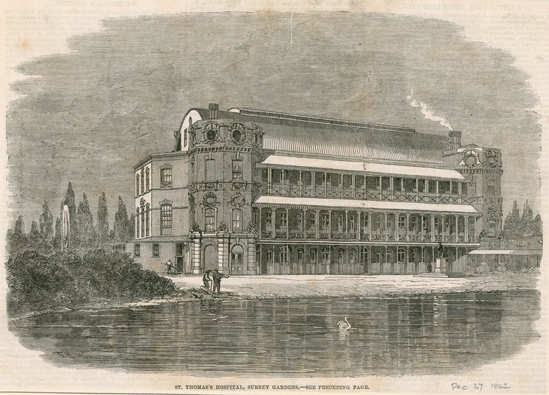 St. Thomas Krankenhaus, Surrey Gardens, London von English School