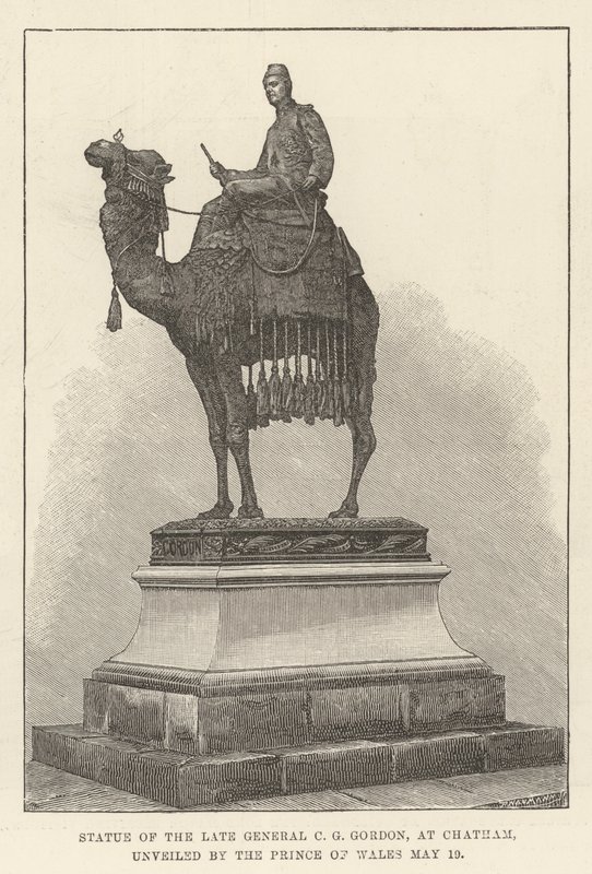 Statue des verstorbenen Generals C. G. Gordon in Chatham, enthüllt vom Prinzen von Wales von English School