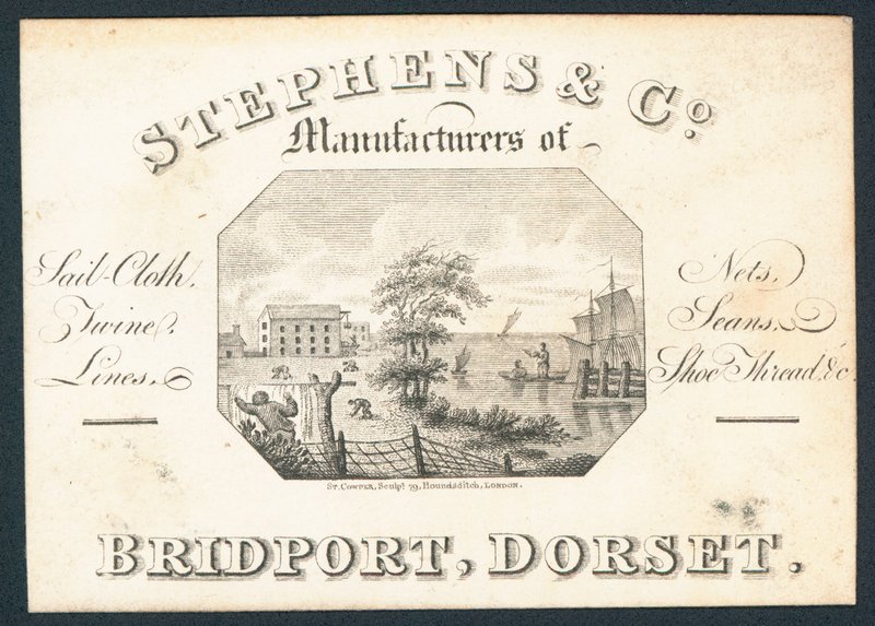 Stephens & Co, Hersteller von Segeltuch, Netzen, Zwirn, Leinen und Schuhfaden, Visitenkarte von English School
