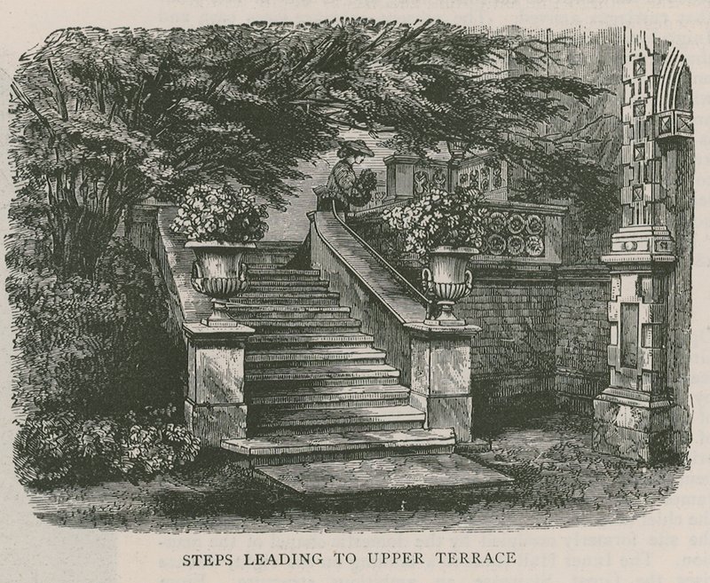 Stufen, die zur oberen Terrasse führen, Holland House von English School