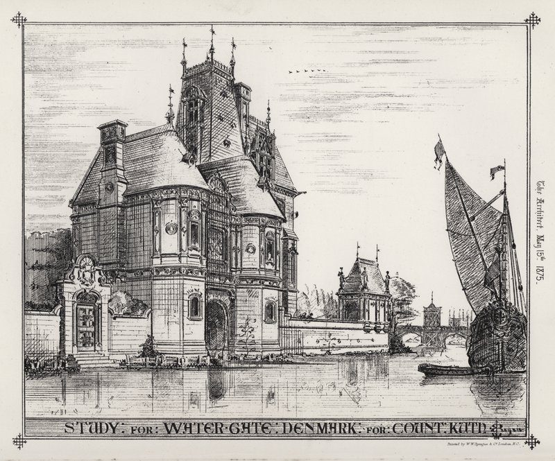 Studie für Wasser Tor, Dänemark für Graf Kuth von English School