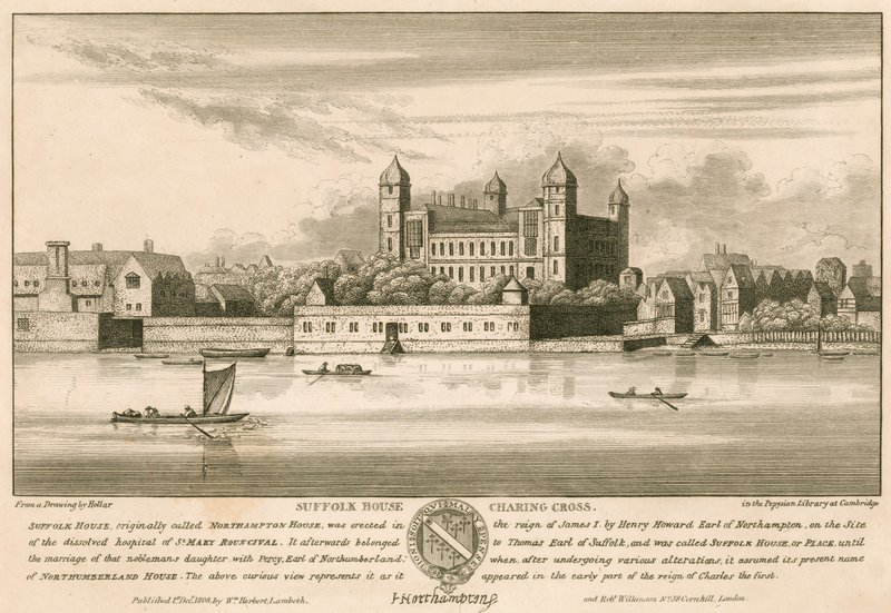 Suffolk House (später Northampton House und Northumberland House), Charing Cross, London von English School