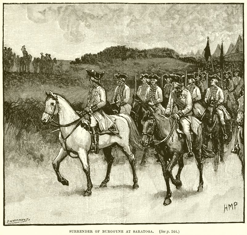 Kapitulation von Burgoyne in Saratoga von English School