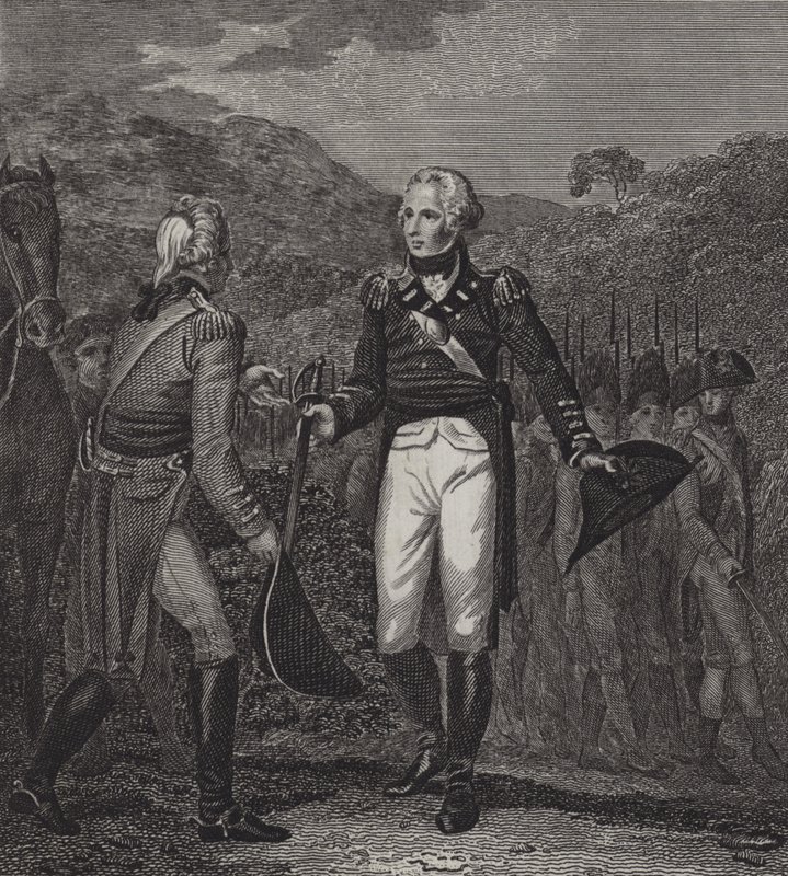 Kapitulierung der Armee von General Burgoyne in Saratoga, 1777 von English School