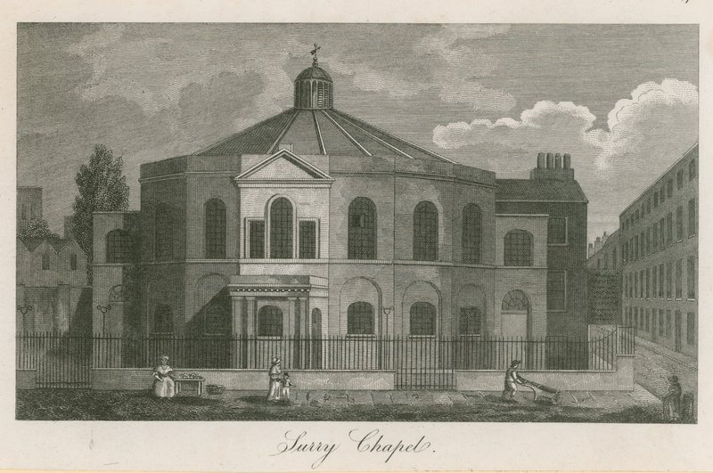 Surrey Chapel, Blackfriars Road, Southwark (Rowland Hills Kapelle) von English School