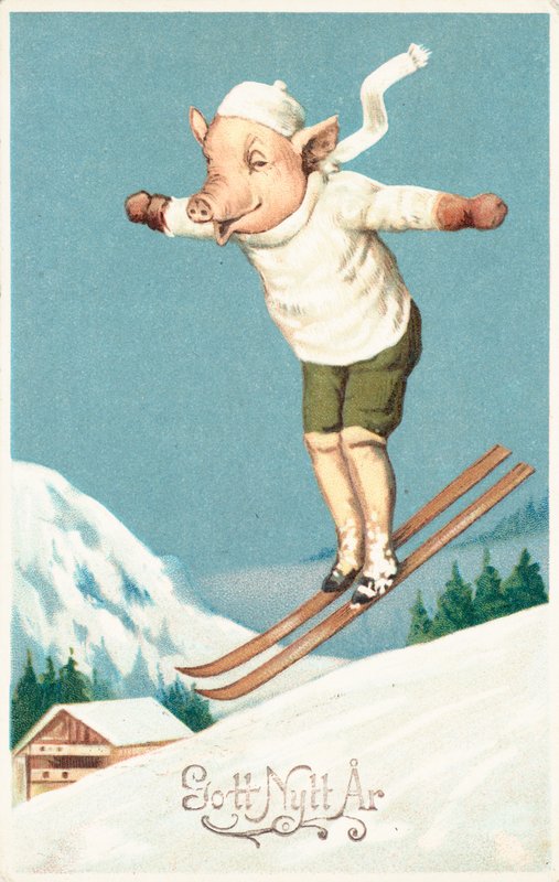 Schwedische Neujahrskarte von English School