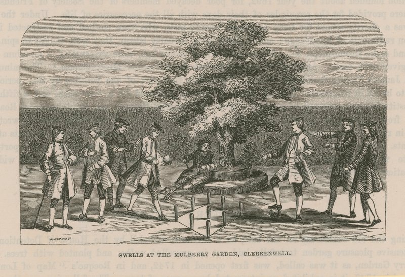 Vornehme Leute im Mulberry Garden von English School