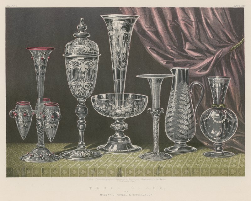 Tischglas von Messrs J Powell und Söhne, London von English School
