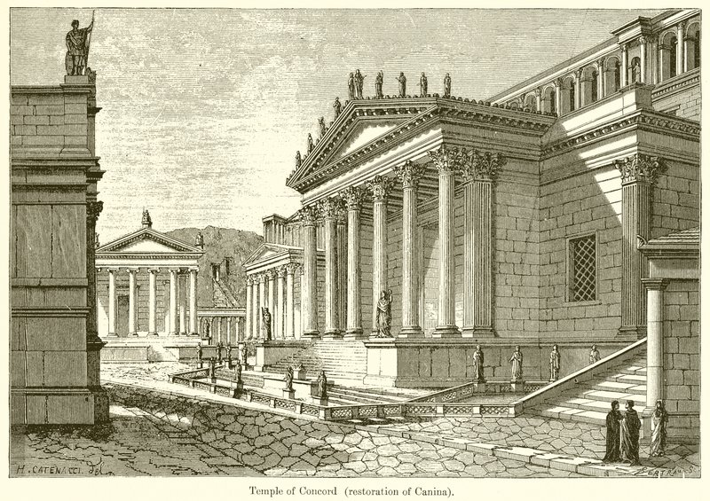 Tempel der Eintracht (Restaurierung von Canina) von English School