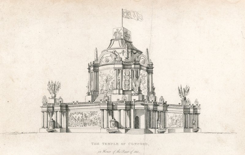 Tempel der Eintracht für den Frieden von 1814 von English School