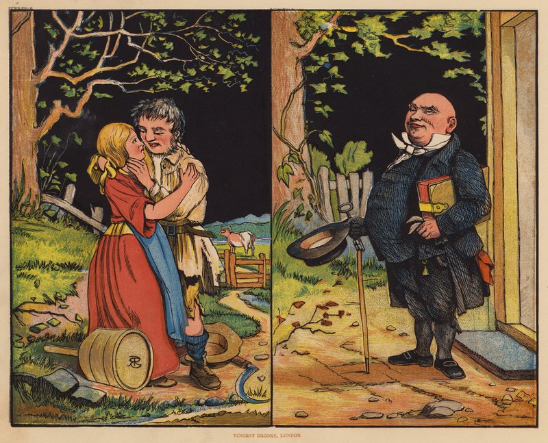 Das ist der Mann, der ganz zerlumpt und zerrissen ist; Das ist der Priester, der ganz rasiert und geschoren ist (Farblithografie) von English School