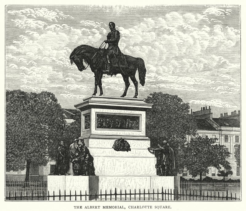 Das Albert-Denkmal, Charlotte Square (Stich) von English School