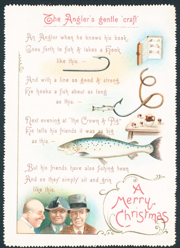 Die sanfte Kunst des Anglers, Weihnachtskarte von English School