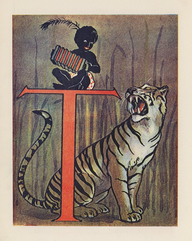 Das Tier-ABC: Buchstabe T, Tiger (Farblithographie) von English School