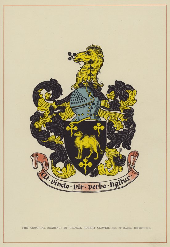 Die Wappen von George Robert Clover, Esquire von Ramle, Birkenhead von English School