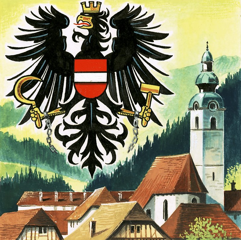 Der österreichische Adler, Emblem von Österreich von English School