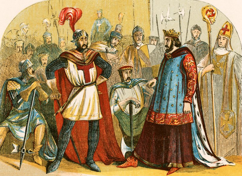 Die Barone besuchen das von Heinrich III. einberufene Parlament von English School