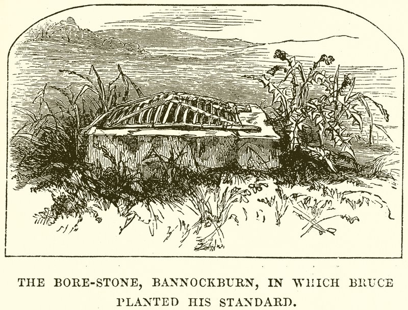 Der Bore-Stein, Bannockburn, in dem Bruce seine Standarte pflanzte von English School