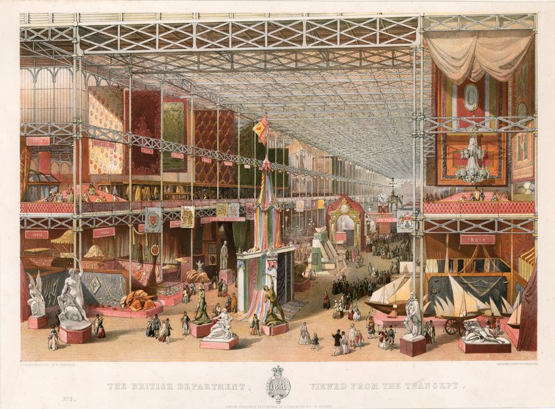 Die Britische Abteilung, Blick vom Transept, Große Ausstellung, 1851 von English School