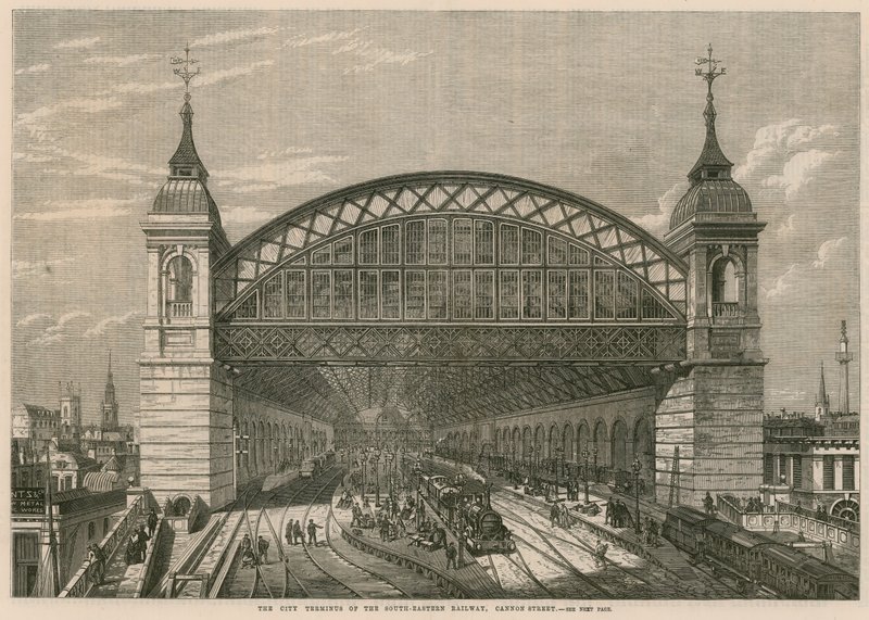 Der City-Terminus der South-Eastern Railway, Cannon Street, London von English School