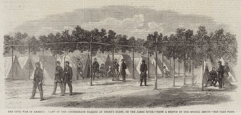 Der Bürgerkrieg in Amerika, Lager der konföderierten Marines bei Drury