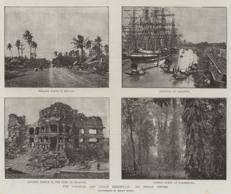 Die Kolonial- und Indische Ausstellung, das Indische Reich (Gravur) von English School