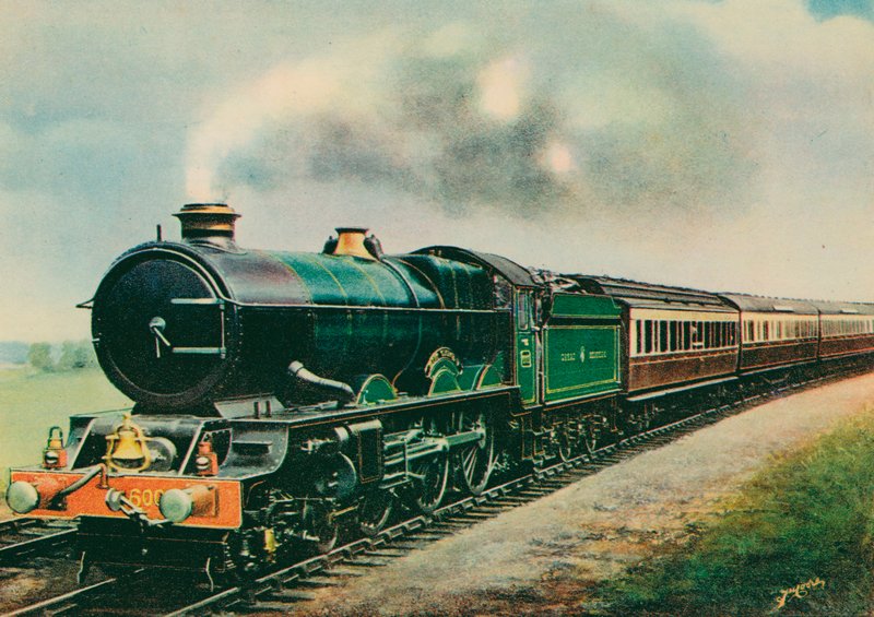 Der „Cornish Riviera Express“, gezogen von der „King George V“, Great Western Railway von English School