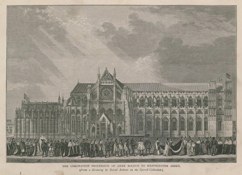 Die Krönungsprozession von Anne Boleyn zur Westminster Abbey von English School