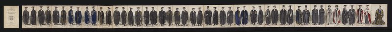 Die Kostüme der Mitglieder der Universität Cambridge (vollständiges Panorama) von English School