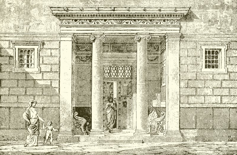 Der Eingang zu einem Adelsanwesen in Athen von English School