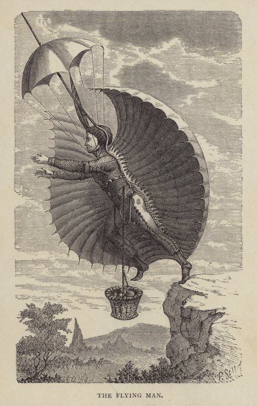 Der fliegende Mann (Gravur) von English School