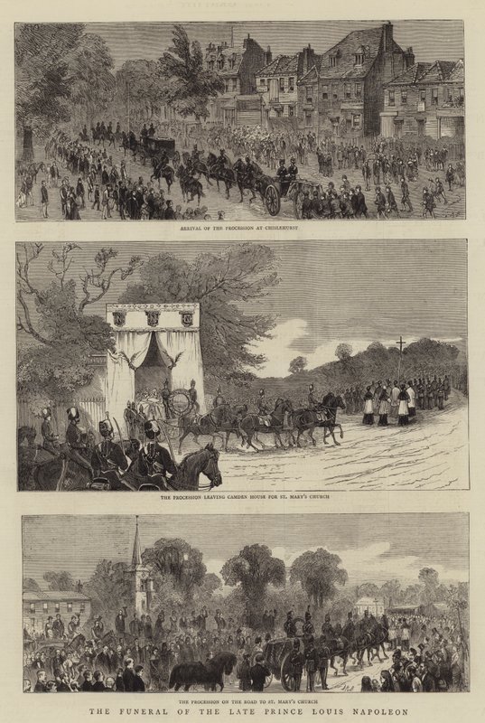 Die Beerdigung des verstorbenen Prinzen Louis Napoleon von English School